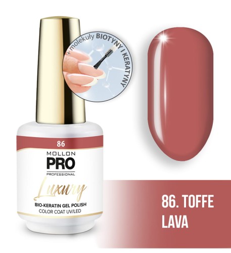 86. TOFFEE LAVA - Profesjonalny lakier hybrydowy o konsystencji żelu UV/LED Luxury Gel Polish Color Coat 8 ml - Mollon PRO *