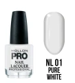 01. PURE WHITE - lakier klasyczny biały MOLLON HARDENING 15 ml 