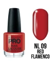 09. RED FLAMENCO - lakier klasyczny czerwony MOLLON HARDENING 15 ml 