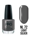 72. HARDENING NAIL LACQUER LIGHT SILVER 15 ml MOLLON - lakier klasyczny srebrny