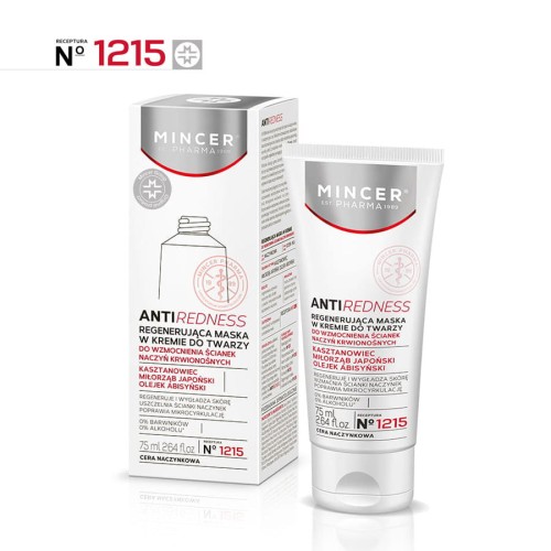 MINCER RECEPTURA 1215 ANTIREDNESS 75 ml  - maska w kremie regenerująca do cery naczynkowej