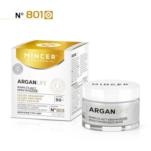 RECEPTURA N°801 - ARGANLIFE 50 ml - krem na dzień z filtrem UV/UVB nawilżający MINCER PHARMA