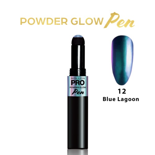 12. GOLDEN GLOW PEN BLUE LAGOON - niebieski pyłek do zdobień w sztyfcie MOLLON