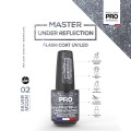 MOLLON MASTER TOP COAT SILVER 12 ml - brokatowy top srebrny UV/LED bez warstwy dyspresyjnej 