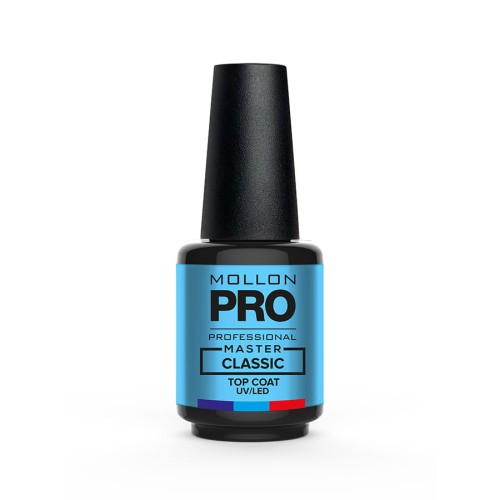 MOLLON MASTER TOP COAT CLASSIC 12 ml - top UV/LED nadaje połysk i podkreśla kolor hybrydy