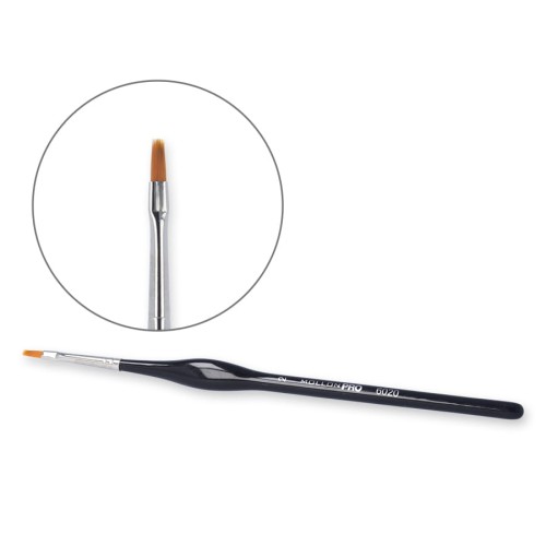 PROFESJONALNY PĘDZELEK DO ŻELU I AKRYLU 6020 - długość /szerokość włosia: 7/2 mm - MOLLON