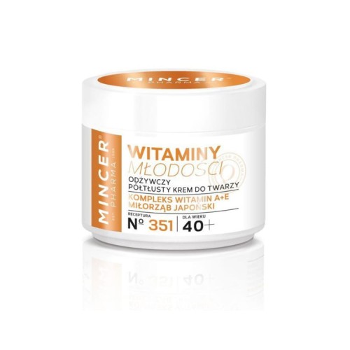 RECEPTURA N°351 - WITAMINY MŁODOŚCI 50 ml - krem półtłusty odżywczy 40+  MINCER PHARMA 