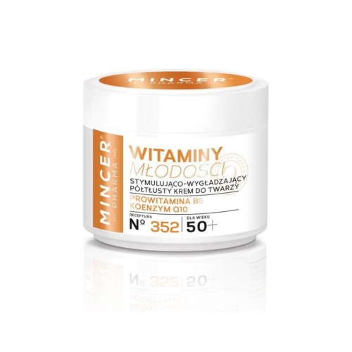 RECEPTURA N°352 - WITAMINY MŁODOŚCI 50 ml - krem półtłusty stymulująco-wygładzający 50+ MINCER PHARMA 