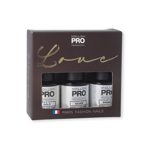 MASTER TOP EFECT - zestaw 3 topów z effektami (GOLD+SILVER+SPARKLE) MOLLON