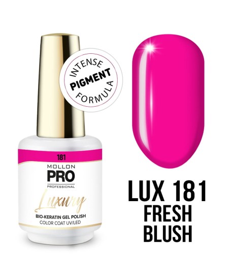 181. Fresh Blush - NEONOWY profesjonalny lakier hybrydowy o konsystencji żelu UV/LED Luxury Gel Polish Color Coat 8 ml - Mollon PRO