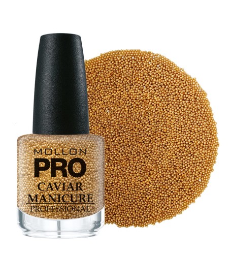CAVIAR MANICURE GOLD - złote szklane kuleczki do zdobienia paznokci MOLLON