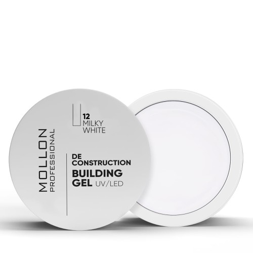 12. MILKY WHITE GEL DE CONSTRUCTION UV/LED 50 ml - żel budujący MOLLON