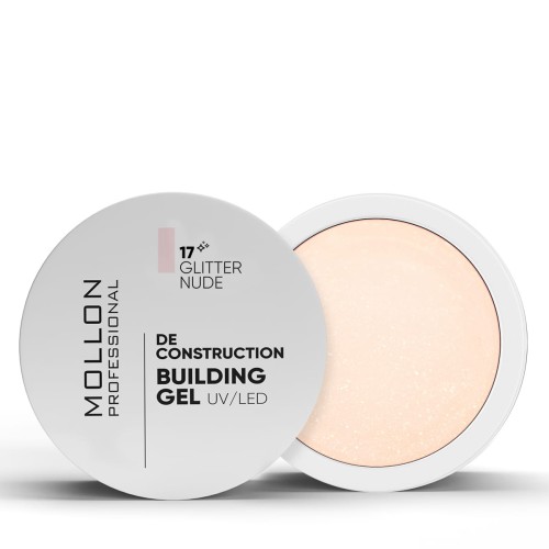 17. GLITTER NUDE GEL DE CONSTRUCTION UV/LED 50 ml - żel budujący MOLLON