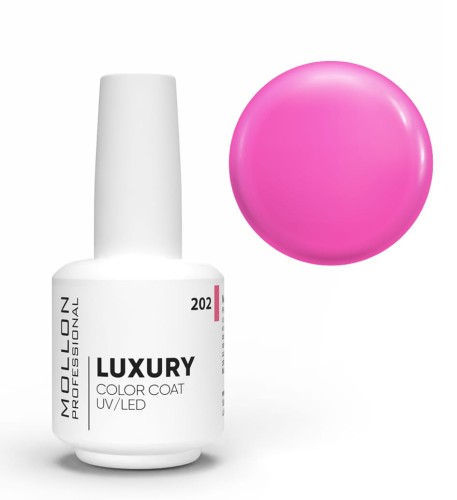 202. PINK INFERNO - profesjonalny lakier hybrydowo-żelowy UV/LED  LUXURY 8 ml MOLLON