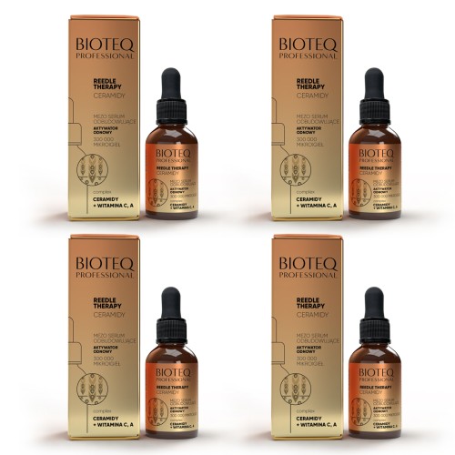 BIOTEQ REEDLE CERAMIDES SET 4 x 30 ml - zestaw 4 sztuk mezo serum odbudowujące mikroigły - ceramidy