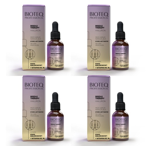 BIOTEQ REEDLE HYALURON SET 4 x  30 ml - zestaw 4 sztuk mezo serum nawilżające mikroigły - kwas hialuronowy