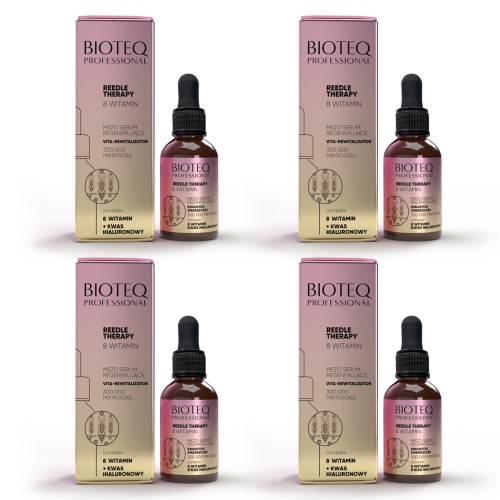 BIOTEQ REEDLE VITAMINS SET 4 x 30 ml - zestaw 4 sztuk mezo serum regenerujące mikroigły  - 8 witamin
