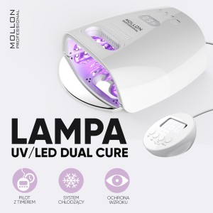 Lampa UV/LED MOLLON DUAL CURE z wentylatorem, baterią, timerem i  systemem ochrony wzroku