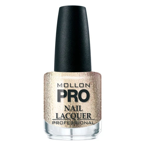 222. GOLDEN SHIMMER - lakier klasyczny złoty perłowy z drobiną MOLLON HARDENING 15 ml 