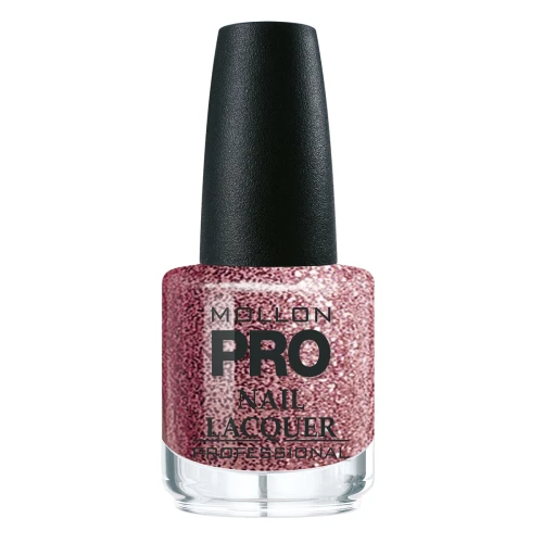 373. PROSECCOUTURE - lakier klasyczny różowy z brokatem MOLLON HARDENING 15 ml 