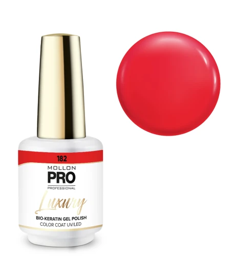182. SCARLET TOUCH - lakier hybrydowy czerwony neonowy MOLLON LUXURY