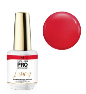 46. CHILLI PRALINE - lakier hybrydowy czerwony neonowy MOLLON LUXURY