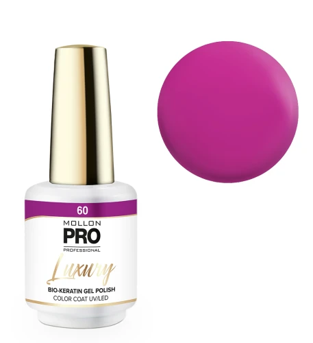 60. CRANBERRY PRALINE - lakier hybrydowy fioletowy neonowy MOLLON LUXURY