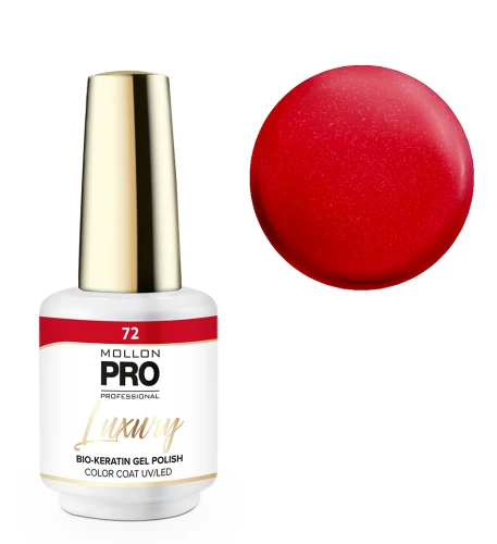 72. RED CURRANT PRALINE - lakier hybrydowy  czerwony MOLLON LUXURY *