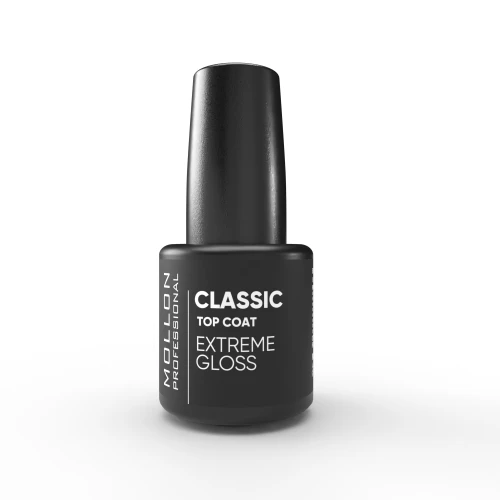 MOLLON CLASSIC TOP COAT EXTREME GLOSS 15 ml - top do lakierów klasycznych ekstremalnie połyskujący