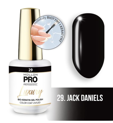 29. JACK DANIELS - Profesjonalny lakier hybrydowy o konsystencji żelu UV/LED Luxury Gel Polish Color Coat 8 ml - Mollon PRO