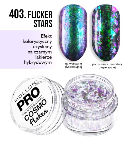 403. COSMO FLAKES FLICKER STARS - płatki do zdobień "migoczące gwiazdy" MOLLON